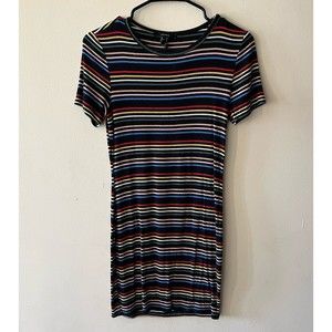 Forever 21 black multicolor striped t-shirt dress *REPOSH*